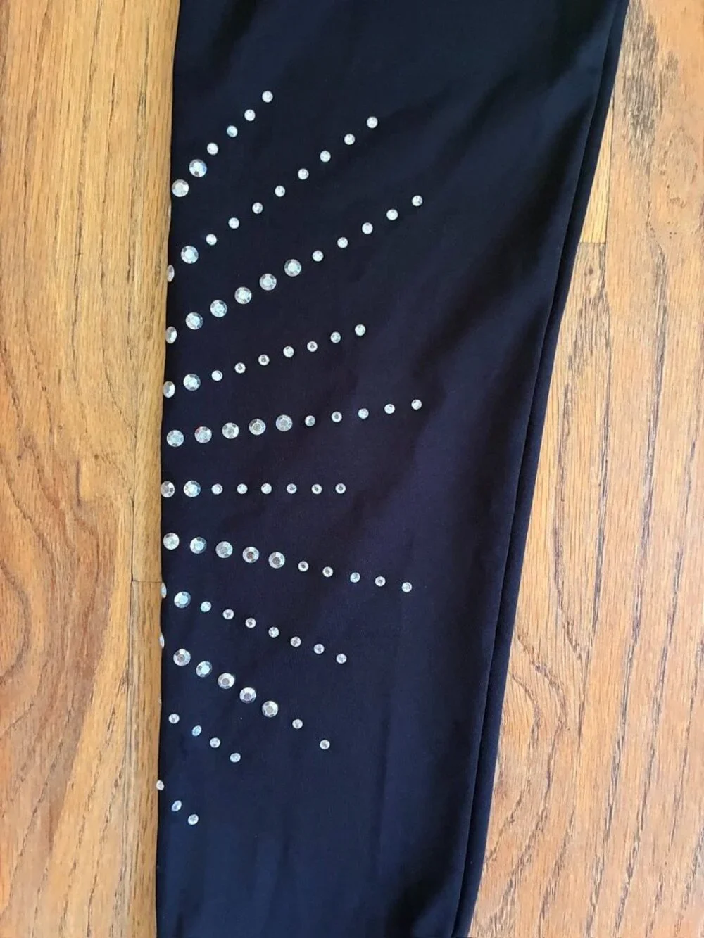 Justice Girls Black Rhinestone Burst Performance Leggings Size 16